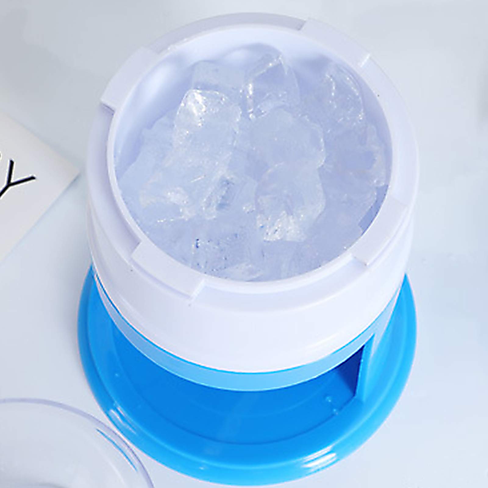 Premium Manual Ice Crusher - Large Capacity Hand Crank Snow Cone Maker & Shaved Ice Machine for Cocktails, Smoothies & Summer Drinks (Blue) - Perfect for Home Bars, Parties & Outdoor Events