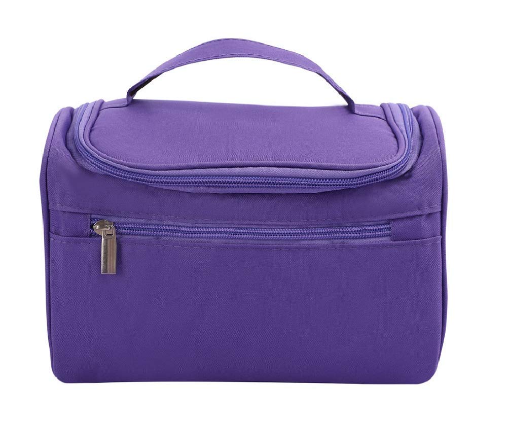 Premium CLEMATIS Hanging Cosmetic Organizer - Travel Toiletry Bag with Hook for Men & Women, Waterproof Makeup Storage Pouch (Purple) - Ideal for Travel, Gym, Camping & Daily Organization