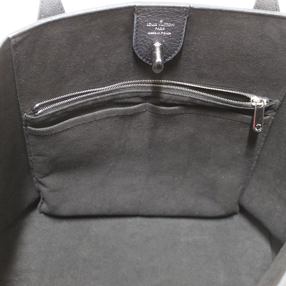 Authentic Louis Vuitton Black Grained Calf Leather Lockme Go Shopper Tote Bag - Luxury Handbag for Women, Work, Travel & Everyday Use