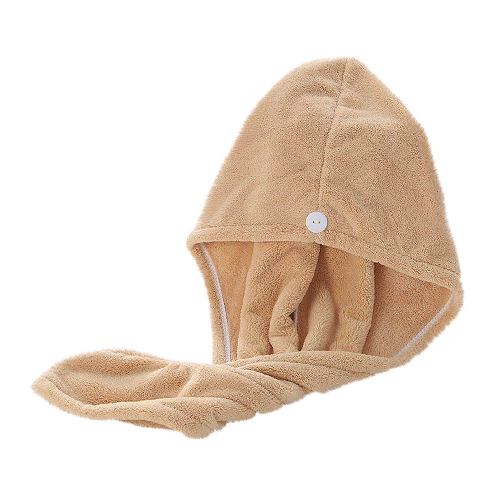 Microfiber Hair Drying Turban - Super Absorbent Quick Dry Hair Wrap for Women & Girls | Fast Drying Towel for Curly Hair | Shower Cap Alternative | Perfect for Post-Shower, Salon & Travel (Khaki)