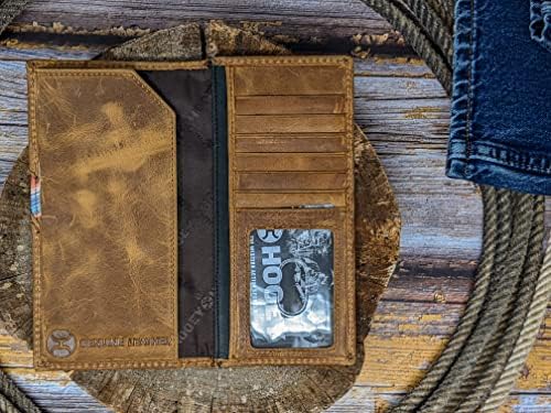 HOOEY Genuine Leather Men's Western Rodeo Wallet - Hands-Up Sunset Serape Design for Cowboy Style & Everyday Carry | Perfect Gift for Ranchers, Riders & Country Lovers