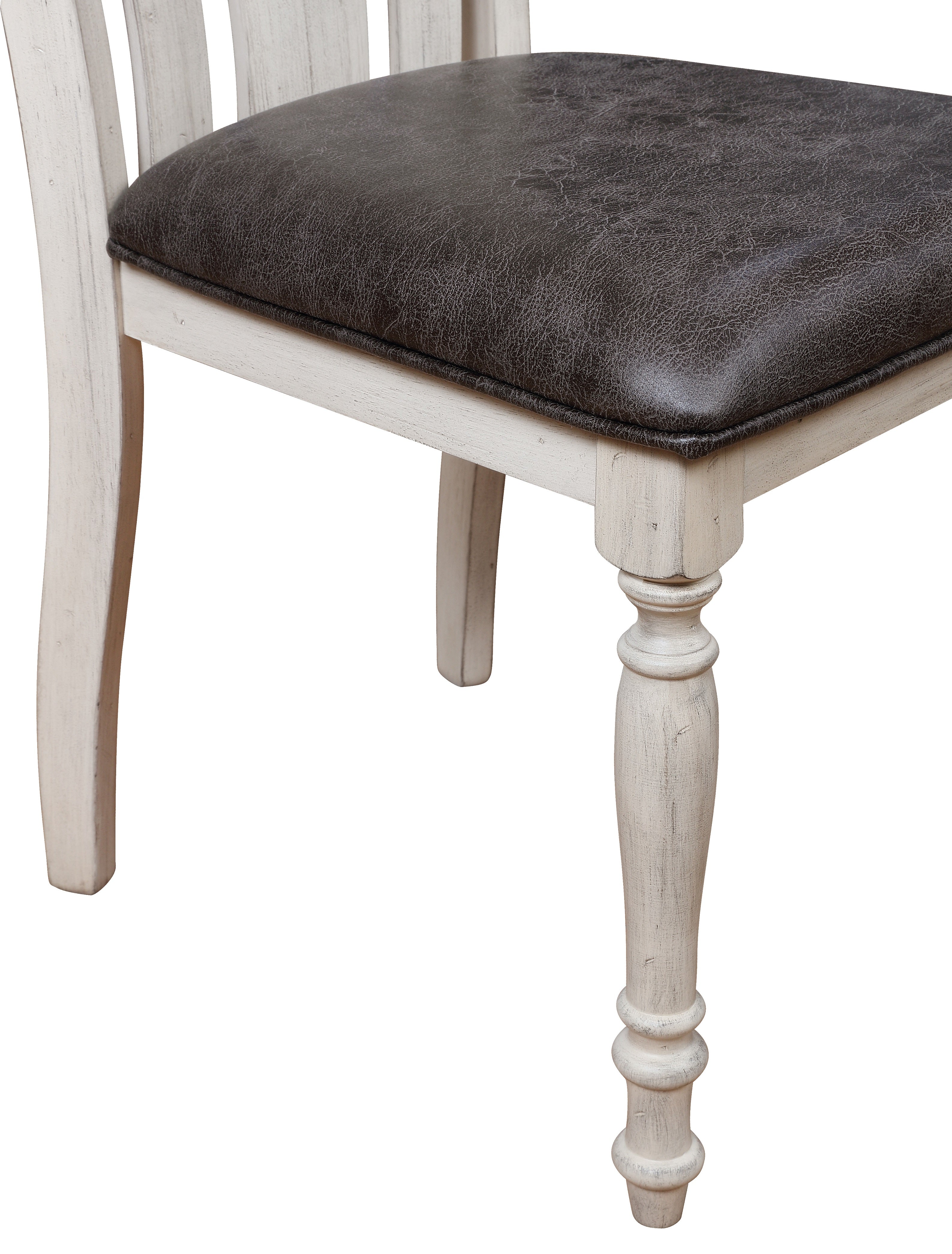 Roundhill Furniture Arch Turned Leg Dining Chairs Set of 2 - Weathered Oak Finish - Perfect for Kitchen, Dining Room & Breakfast Nook - Sturdy Wooden Chairs with Elegant Design
