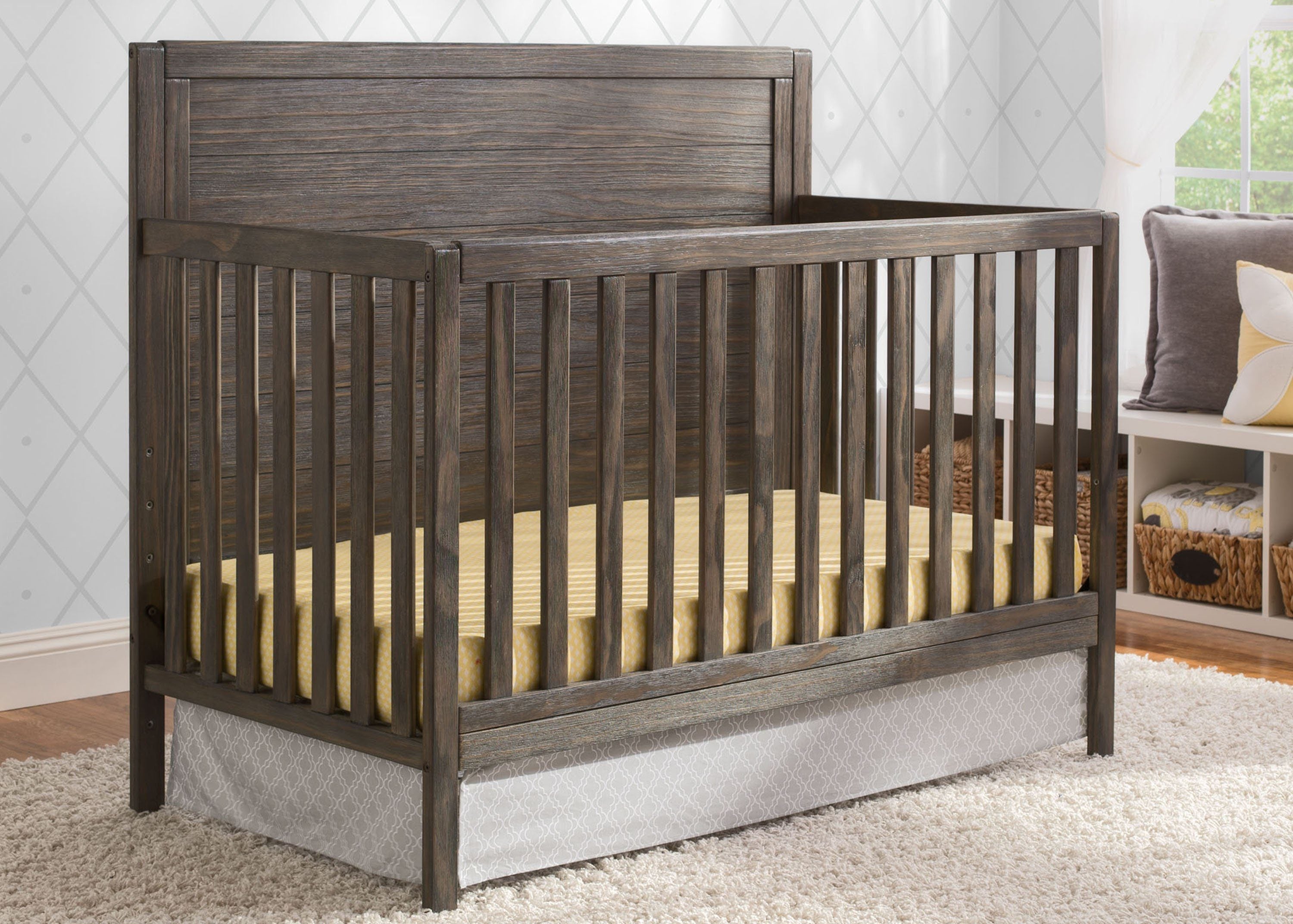 Cambridge 4-in-1 Convertible Baby Crib - White Nursery Furniture for Newborn to Toddler Bed | Perfect for Modern Nursery, Bedroom & Daycare Use