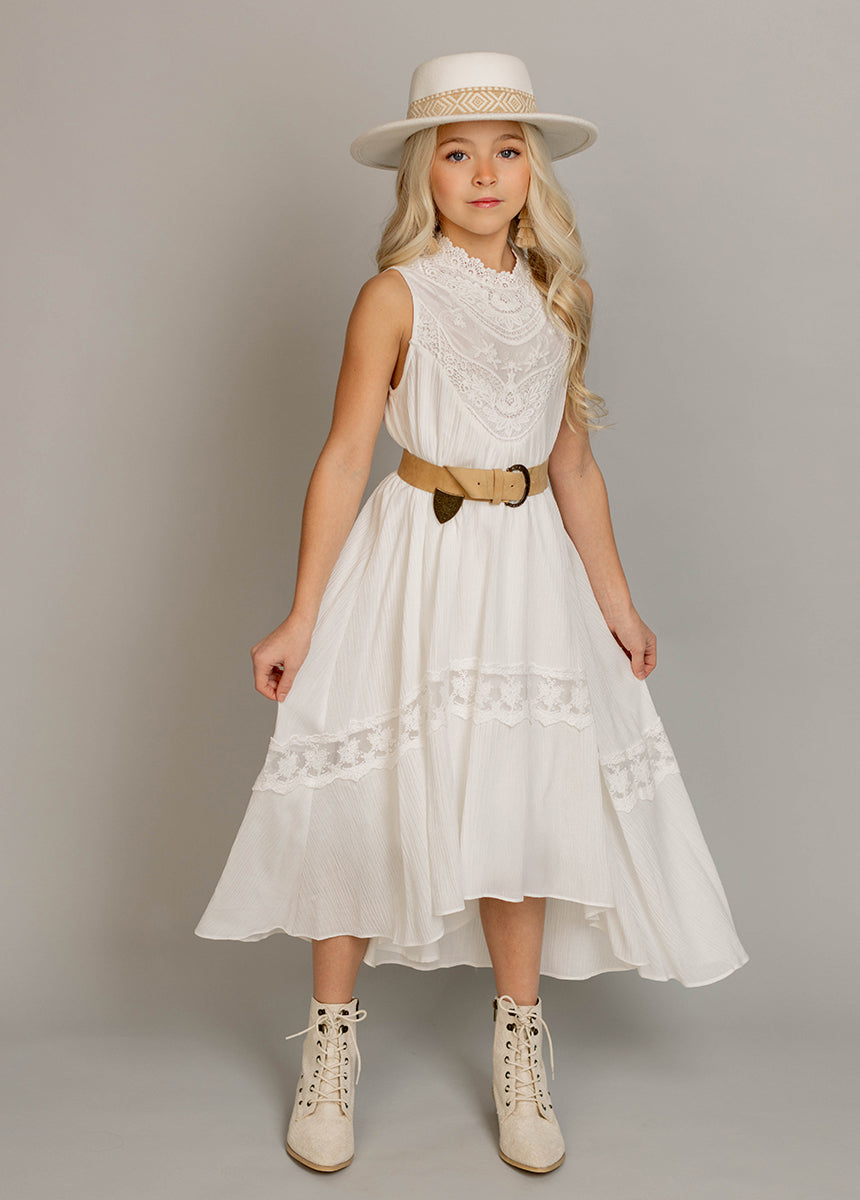 Delphina Cream Dress for Women - Elegant Flowy Midi Dress for Summer, Weddings & Special Occasions