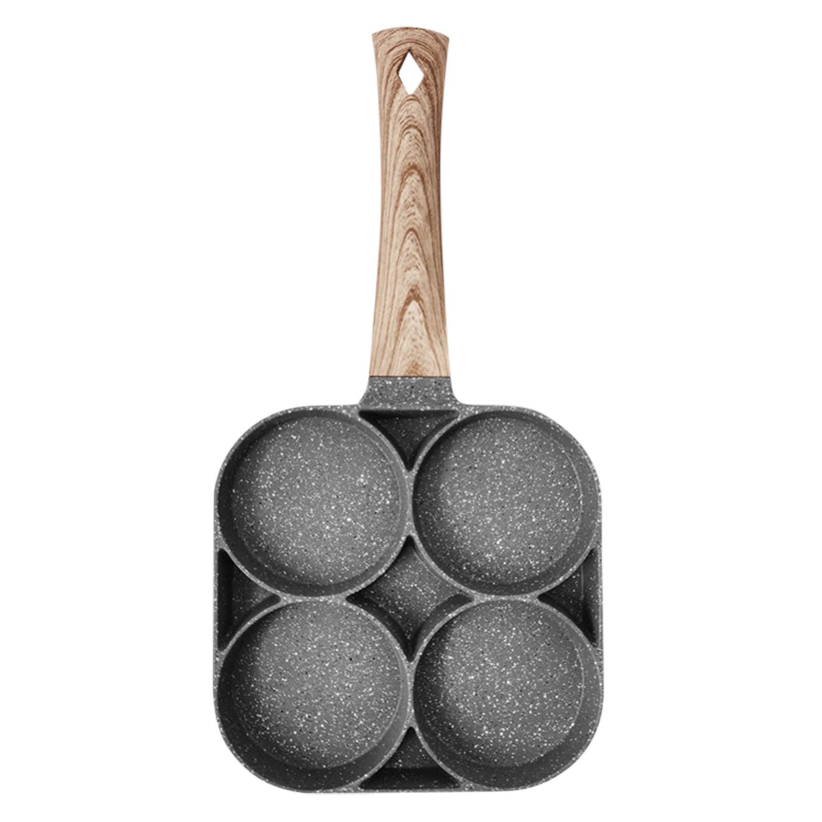 Yiser 12-Inch Nonstick Frying Pan - 4-Hole Maifan Stone Omelette Pan & Dumpling Maker - PFOA-Free Ceramic Coating for Pancakes, Eggs & More - Perfect for Breakfast, Camping & Family Cooking