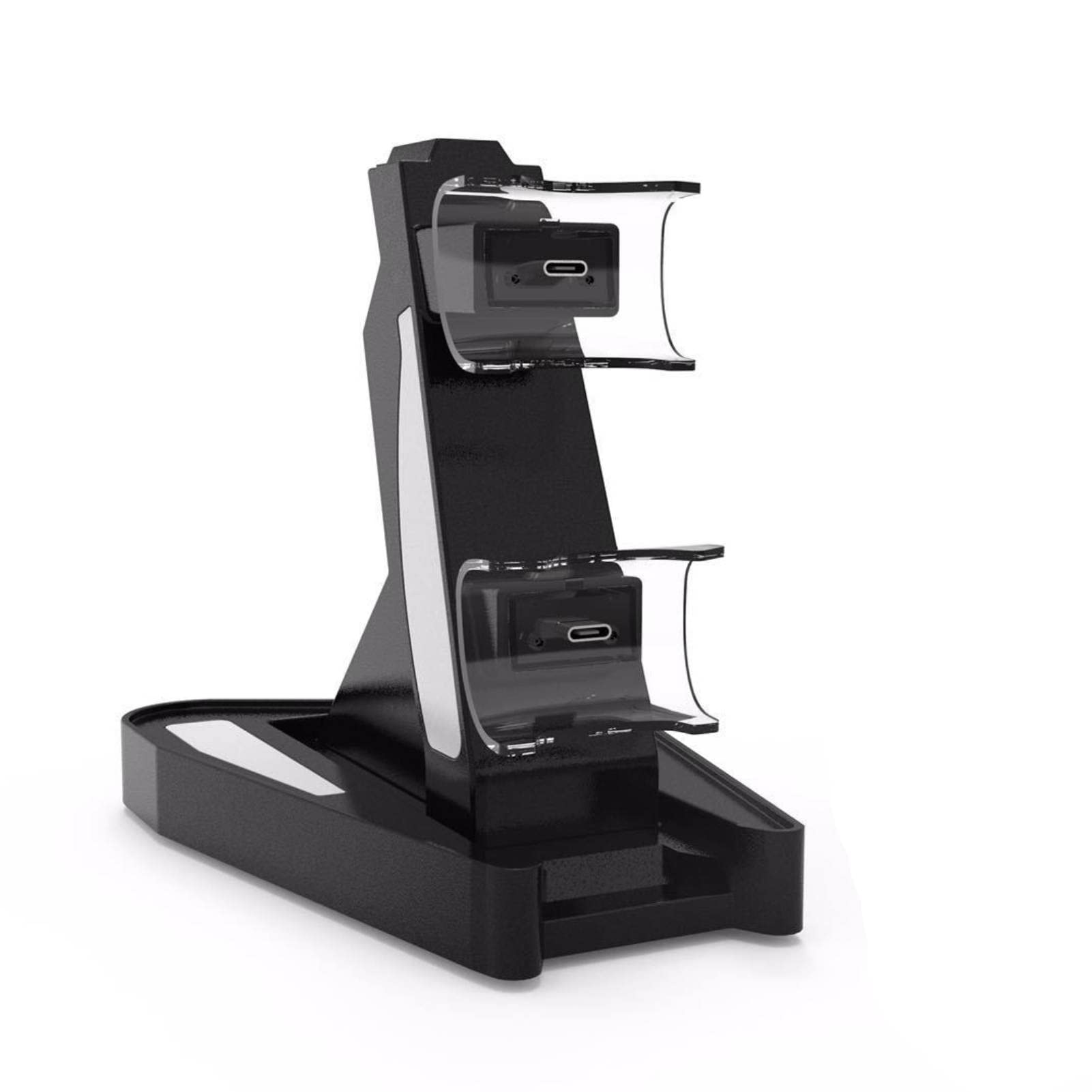 Estink Controller Dock Station - Dual Induction Gamepad Charger with D-Type Charging Base & Built-in Chip - Compatible with PS5/Xbox/Switch Controllers (Black) - Perfect for Gaming Setup & Organized Charging