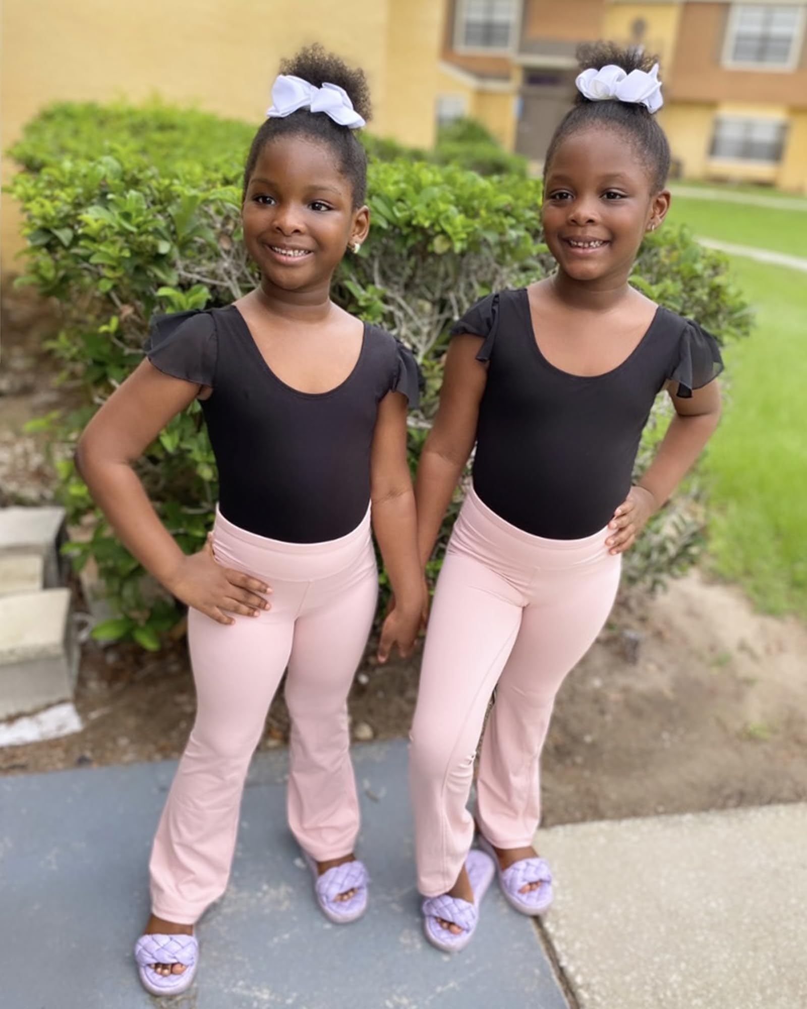 Stelle Girls Ballet Leotard Black Dance Leotard with Ruffle Short Sleeve - Gymnastics Outfit for Toddler, Little Kid & Big Kid - Perfect for Ballet Class, Dance Recital & Performance Practice