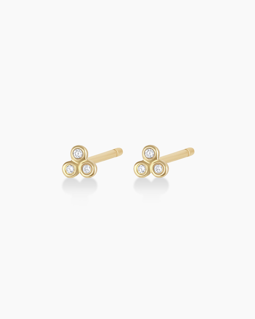 Classic Diamond Trio Stud Earrings - 14K Gold Plated Cubic Zirconia Studs for Women | Perfect for Everyday Wear, Parties & Gift Giving
