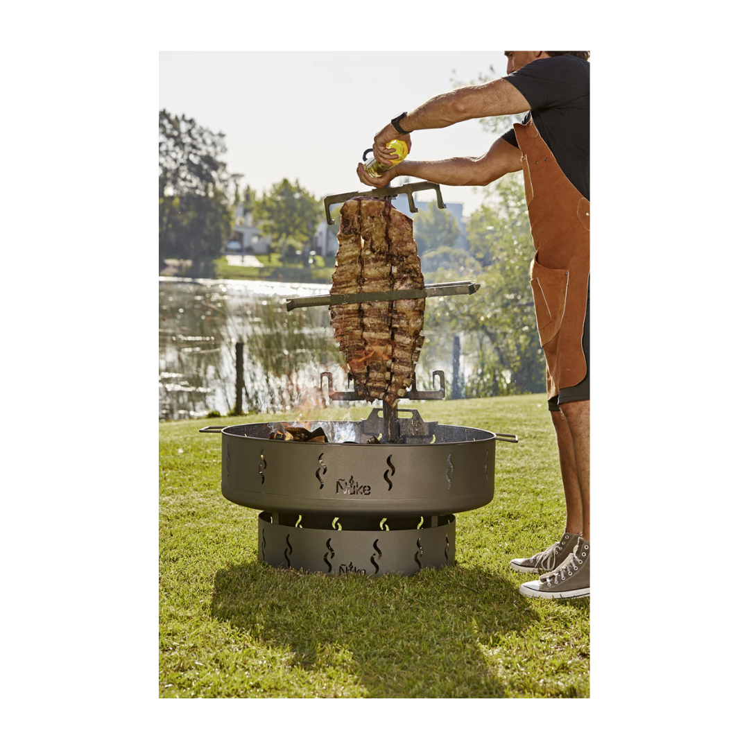 Patagonia Argentine Wood Fire Pit & Grill - Outdoor Camping, Backyard BBQ, and Bonfire Cooking Accessories