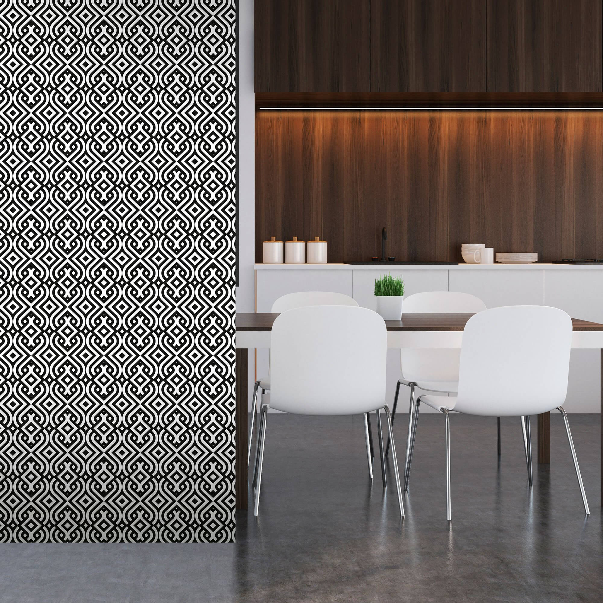Black Textured Geometric Peel and Stick Removable Wallpaper - Self-Adhesive Wall Decal for Bedroom, Living Room, Office & Dorm Decor - Easy to Install & Remove