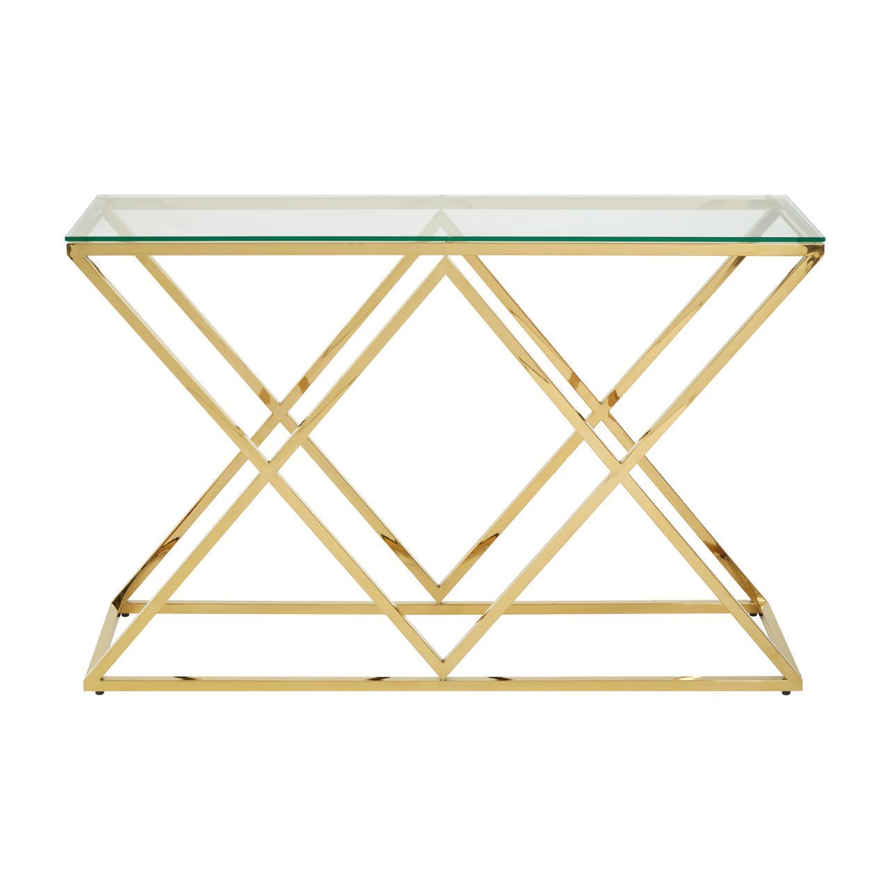 Allure Gold Finish Console Table - Elegant Entryway & Living Room Furniture for Home Decor | Perfect for Hallway, Foyer & Bedroom