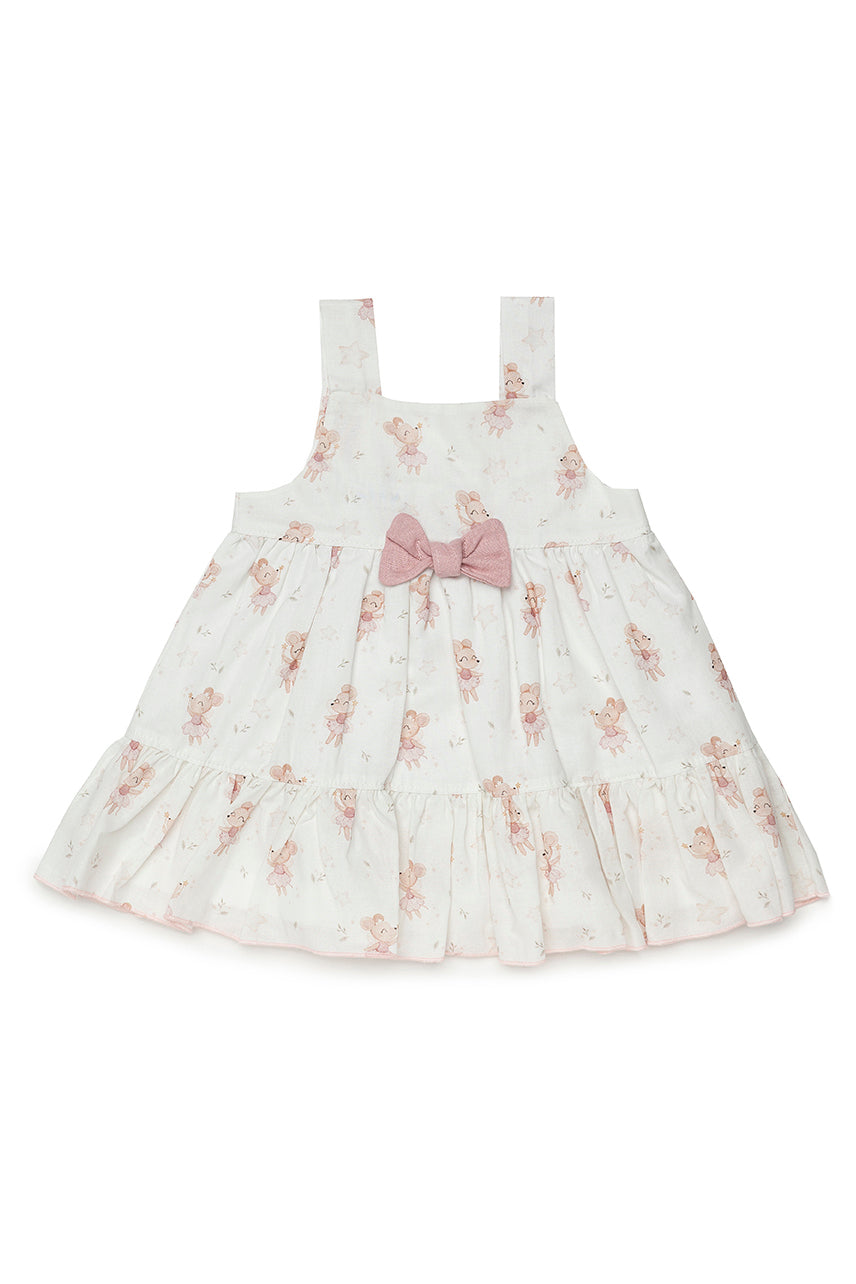 Tatiana Dusky Pink Ballerina Mouse Dress for Girls - Elegant Ballet-Inspired Party & Special Occasion Outfit