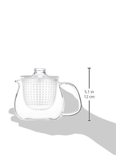 KINTO UNITEA 22909 Teapot - 15.2 oz (450ml) Heat-Resistant Glass & Dishwasher Safe Plastic Tea Pot - Perfect for Iced Tea, Herbal Infusions & Japanese Tea Ceremonies