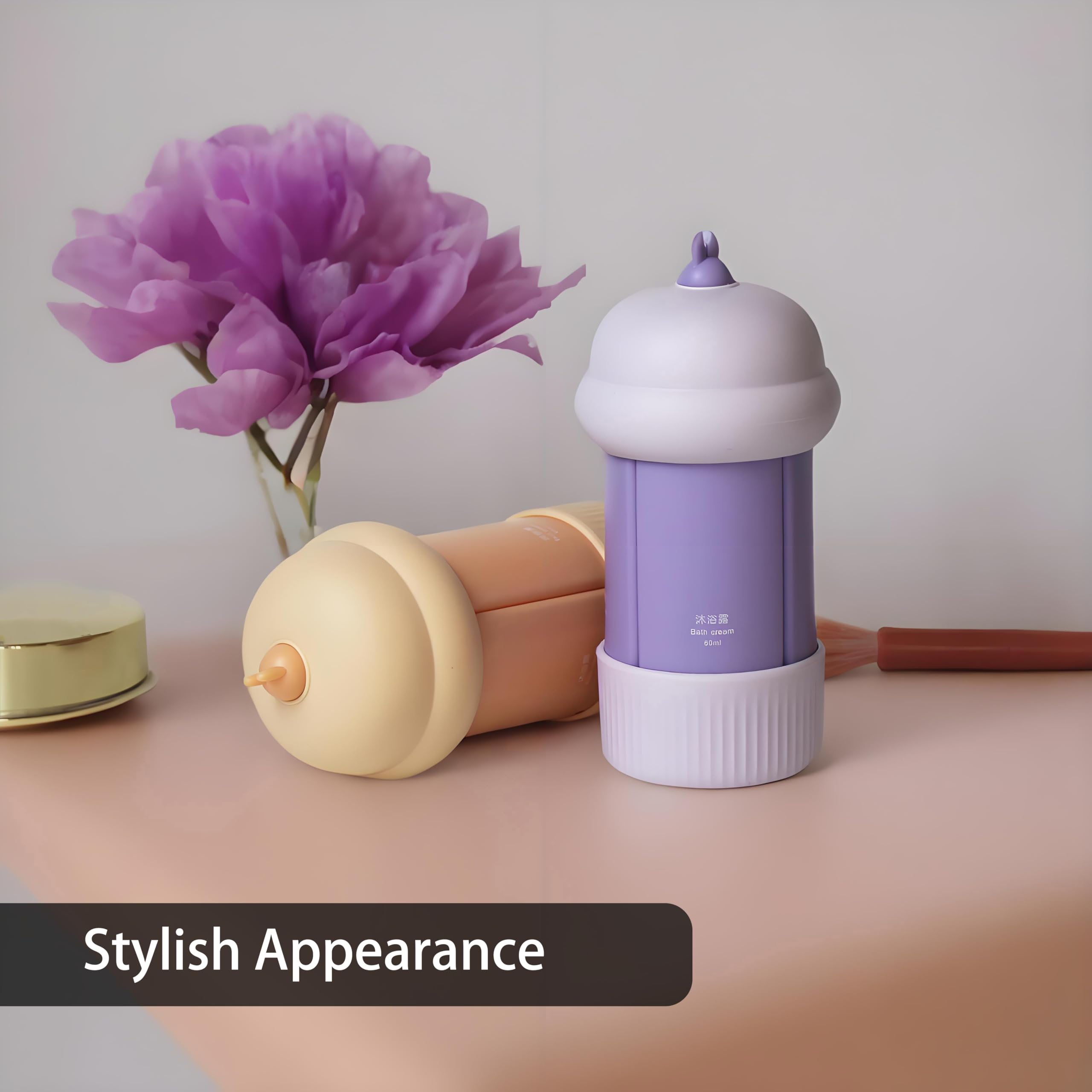 4 in 1 Leak Proof Travel Bottles Set - Portable Refillable Squeezable Toiletry Containers for Shampoo, Body Wash & Lotion (Beige) | TSA Approved for Airplane, Gym & Vacation Essentials