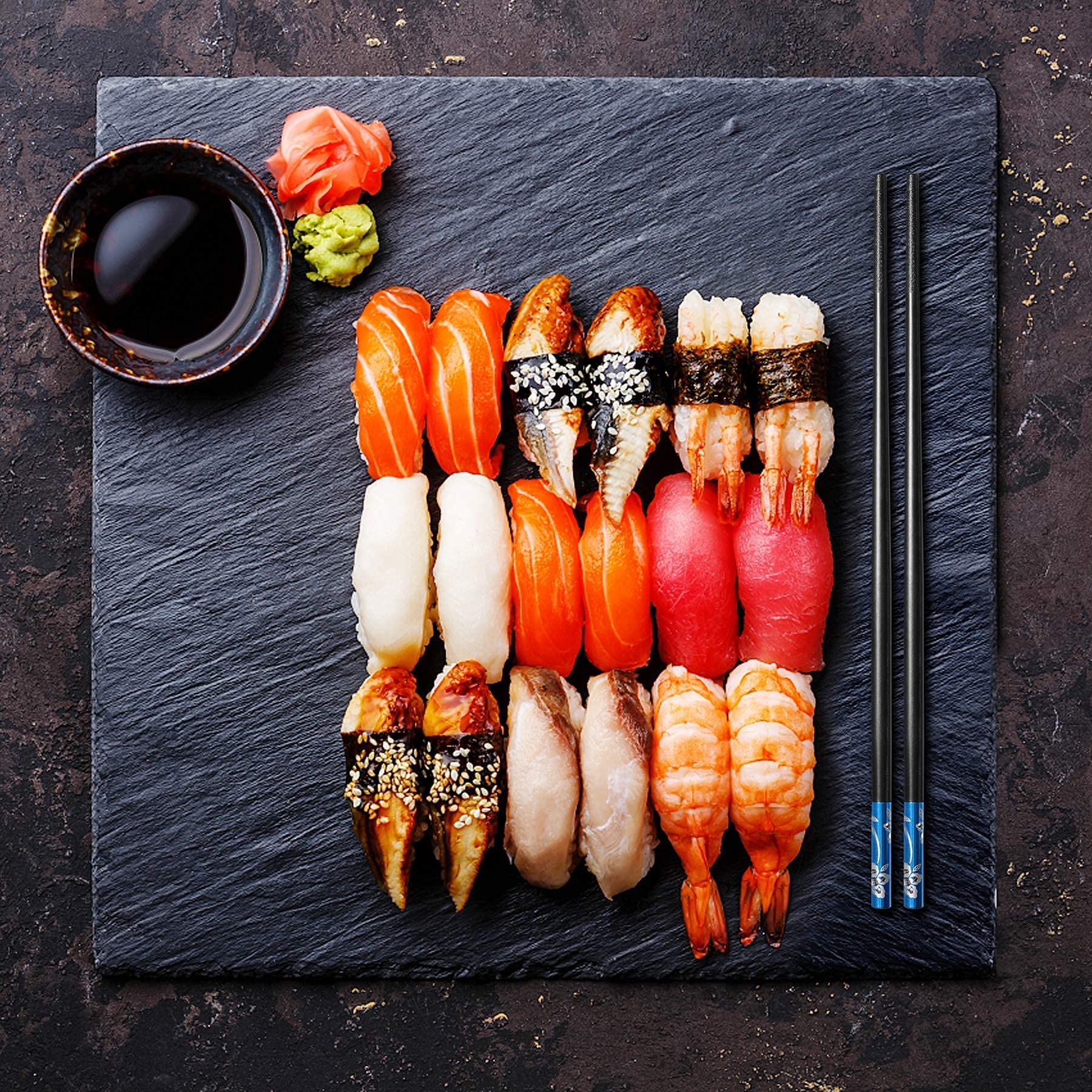 10 Pairs Reusable Fiberglass Chopsticks - Dishwasher Safe, 9.5 Inches, Multicolor - Perfect for Asian Cuisine, Sushi, Noodles & Home Dining