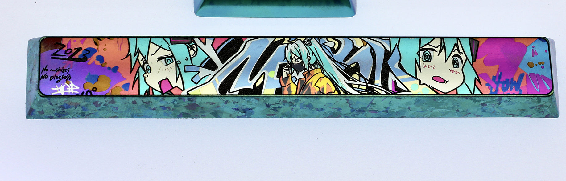 Hatsune Miku 4U Titanium Alloy Metal Custom Keycap for Mechanical Keyboard - Anime Gaming & Typing Accessory for PC Enthusiasts