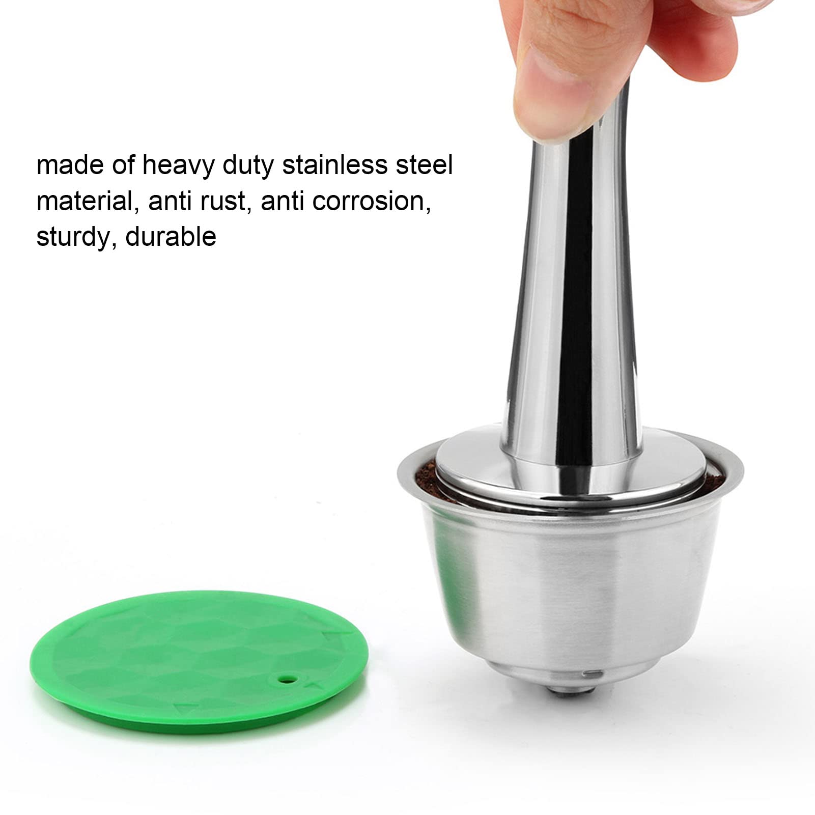Premium Stainless Steel Coffee Powder Tamper - Heavy Duty Espresso Press Tool for Barista & Home Use | Safe, Durable & Ergonomic Design for Perfect Coffee Grounds | Ideal for Espresso Machines, French Press & Coffee Making
