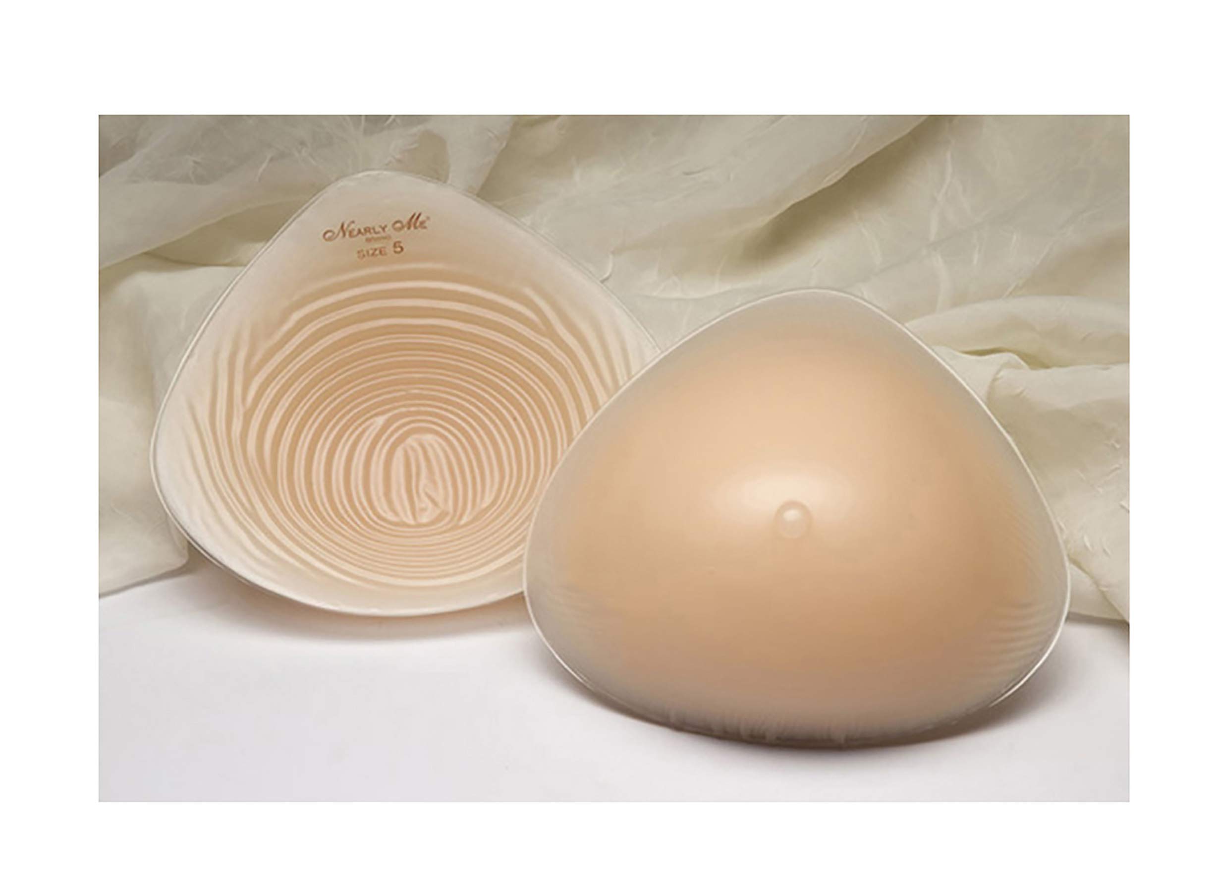 Nearly Me #370 So Soft Semi-Full Triangle Silicone Mastectomy Breast Form - Single Prosthesis for Post-Surgery Comfort | Perfect for Everyday Wear, Yoga & Swim