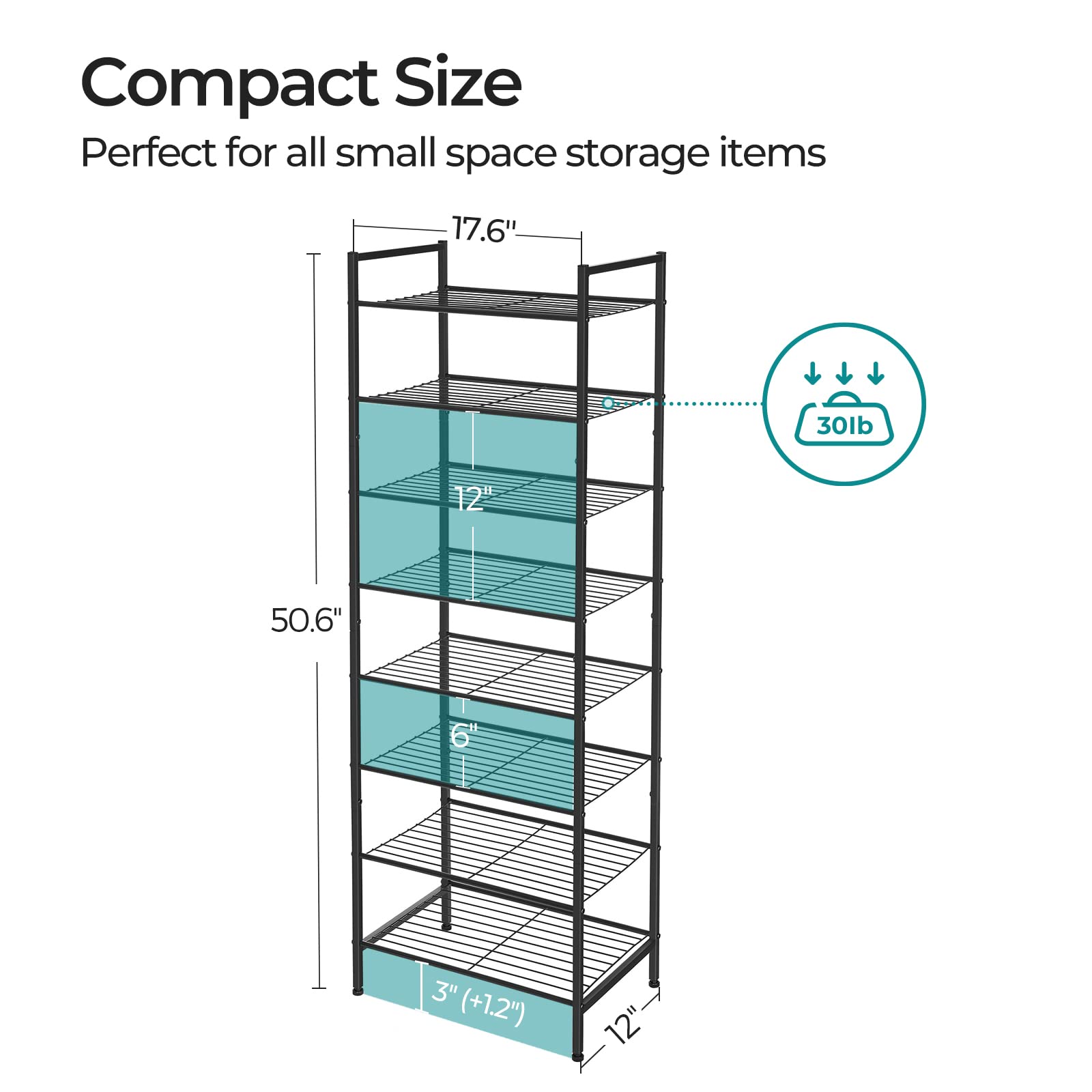 SONGMICS 8-Tier Narrow Shoe Rack - Slim Vertical Metal Shoe Storage Organizer for Small Spaces | Holds 18 Pairs of Shoes | Sturdy Shoe Shelf for Closet, Entryway & Bedroom | Easy Assembly, Black | Perfect for Apartments, Dorms & Tight Spaces