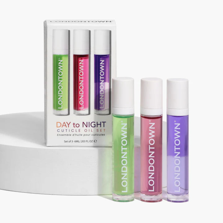 Day To Night Cuticle Oil Set - 3 Pack for Nail Care & Hydration | Perfect for Manicures, Pedicures & Dry Skin Relief