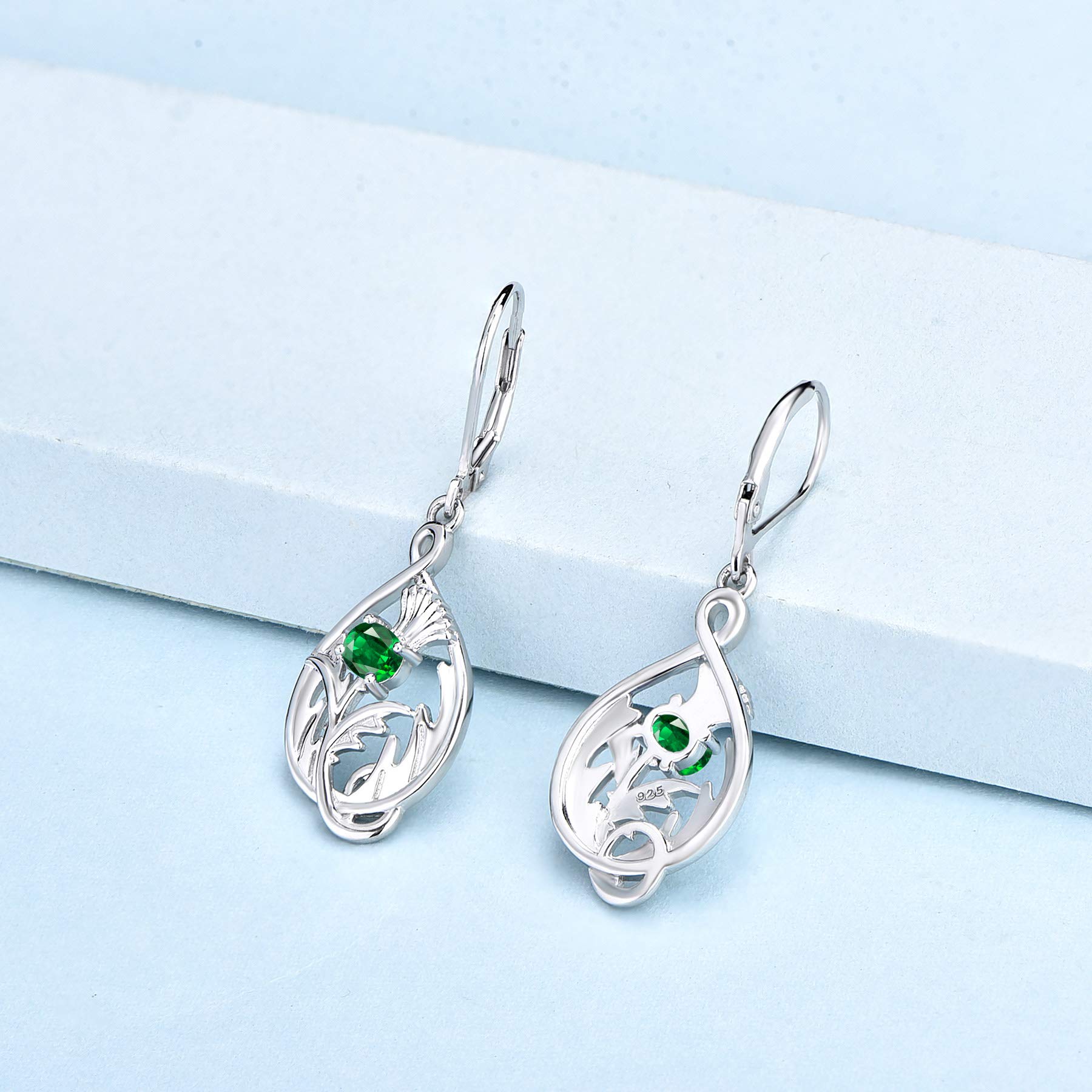 Scottish Thistle Earrings 925 Silver Outlander Jewelry for Women - Perfect for Weddings & Parties