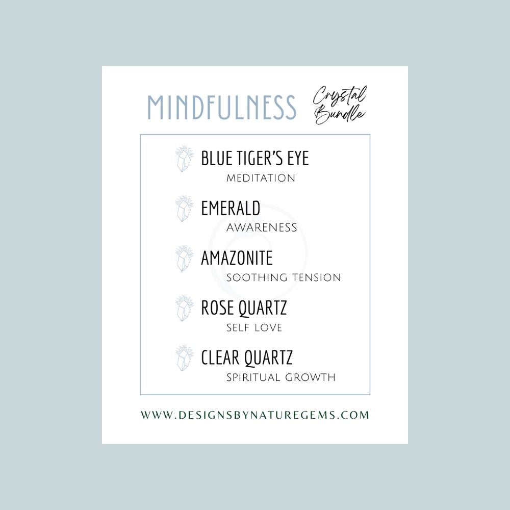 Mindfulness Crystals Healing Stones Set - Natural Gemstone Collection for Meditation, Stress Relief & Positive Energy - Perfect for Yoga, Reiki & Spiritual Healing Practices