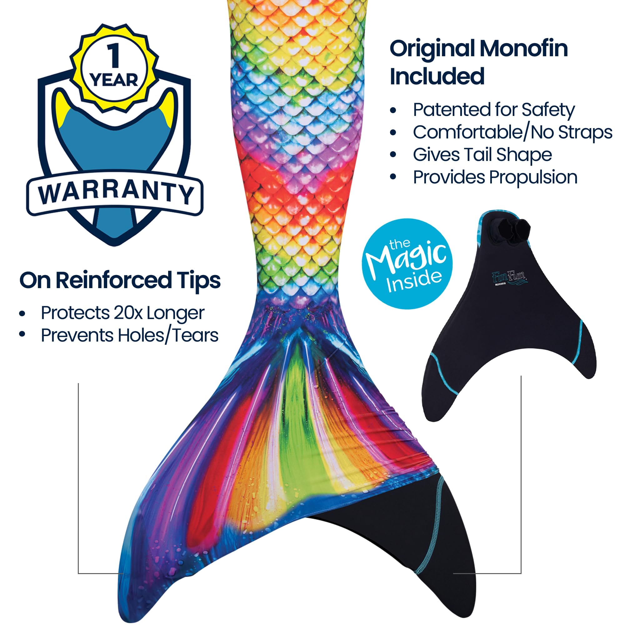 Fin Fun Mermaidens - Premium Mermaid Tails for Women, Teens & Adults with Monofin - Perfect for Swimming, Underwater Photography & Fantasy Costume Play