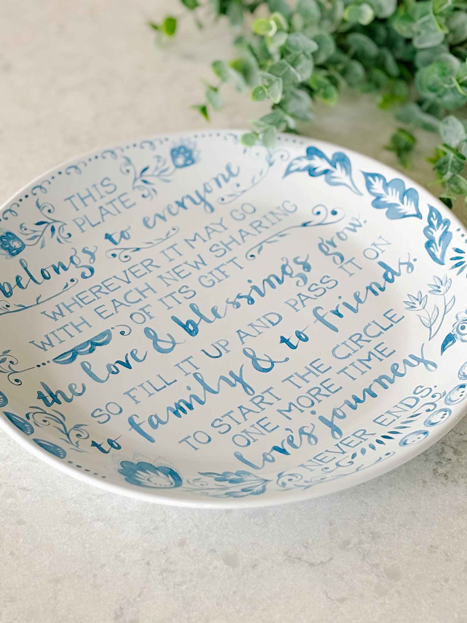 Blessing Plate - Elegant Decorative Ceramic Plate for Home Decor, Wedding Gift, or Wall Art | Perfect for Dining, Display, and Special Occasions