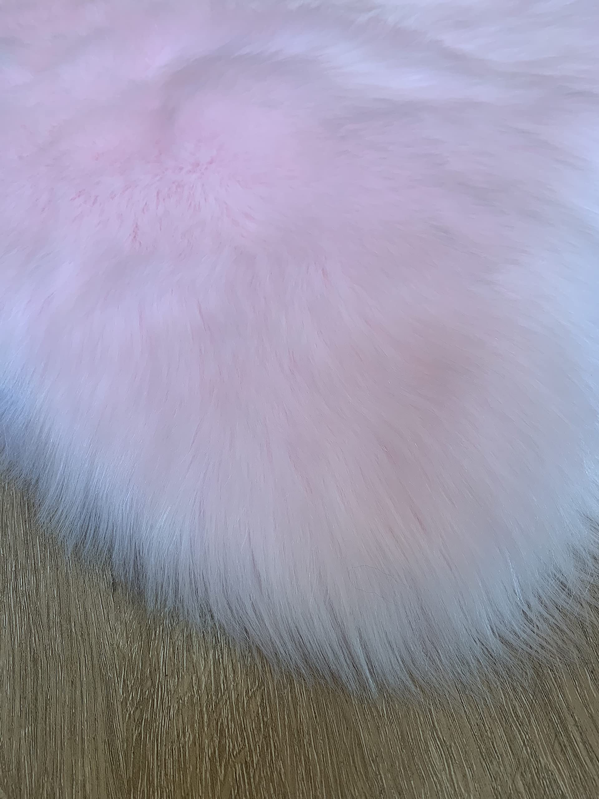 LAMBZY Faux Sheepskin Rug 2'x3' - Super Soft Hypoallergenic Shaggy Carpet for Living Room, Nursery, Bedroom - Plush & Silky Pink Throw Rug for Kids Room, Cozy Home Decor