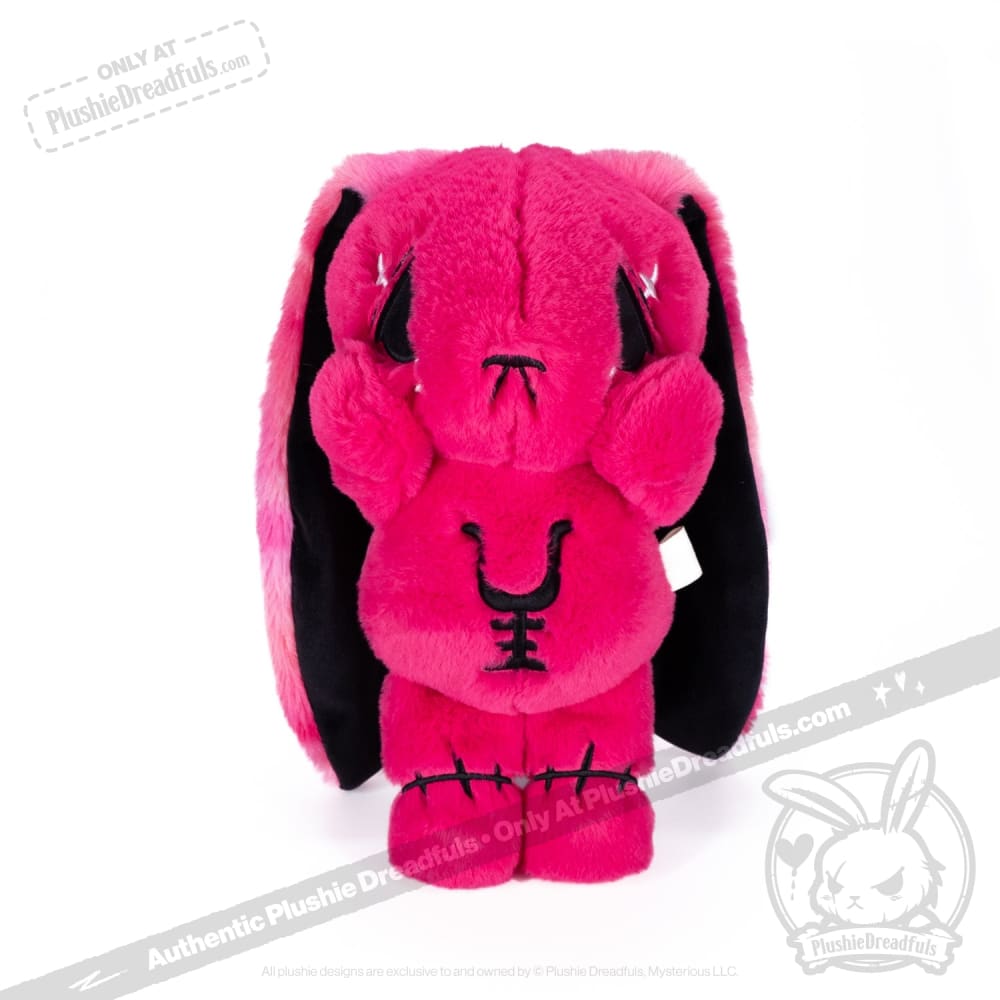 Plushie Dreadfuls Anxiety Rabbit Stuffed Animal - Hot Pink Limited Edition Soft Plush Toy for Stress Relief & Comfort | Perfect for Anxiety Support, Gifts, and Home Decor