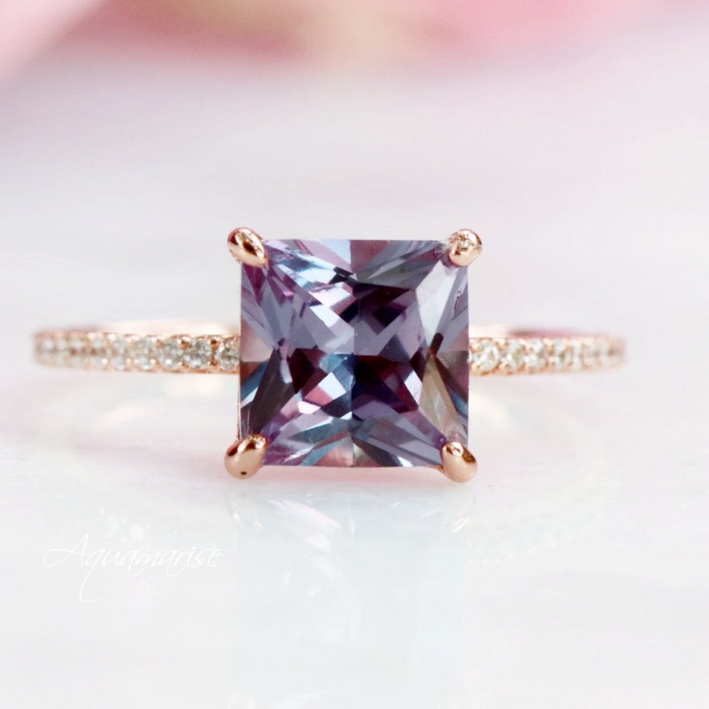 14K Rose Gold Vermeil Alexandrite Ring for Women - Elegant Nora Gemstone Jewelry for Engagement, Anniversary & Special Occasions