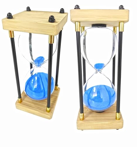 Blue Hourglass Timer Wood