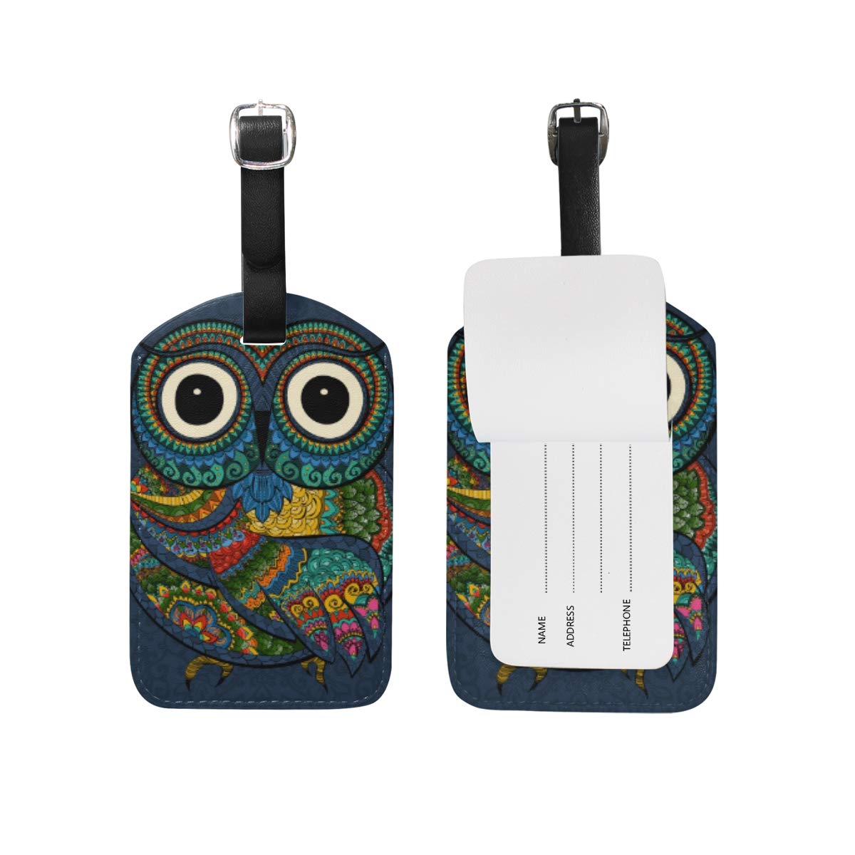 Owl Eyes Luggage Tags - Durable Travel ID Labels for Suitcases & Bags (1-Pack) - Perfect for Airports, Cruise Ships & Business Trips