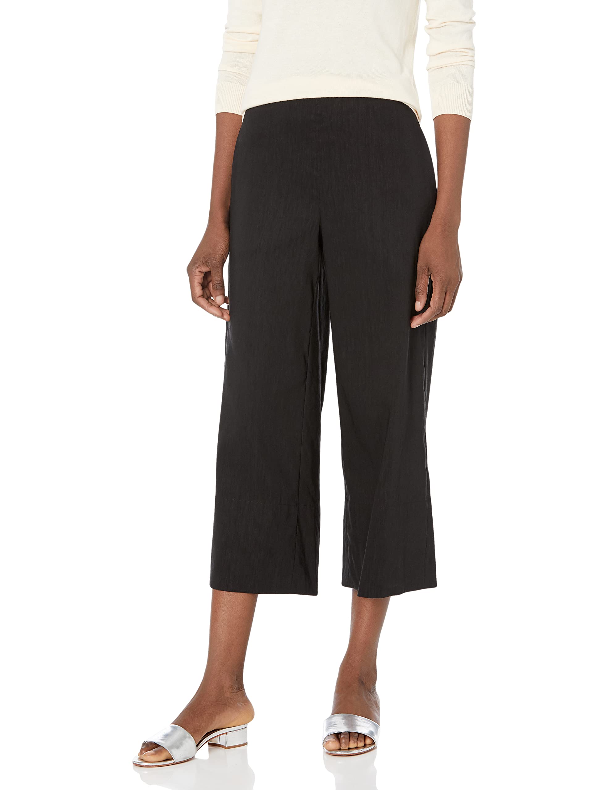 Vince Women's Linen Wide Leg Crop Pants - Comfortable Summer High Waisted Trousers for Casual Wear, Beach, and Office Outfits