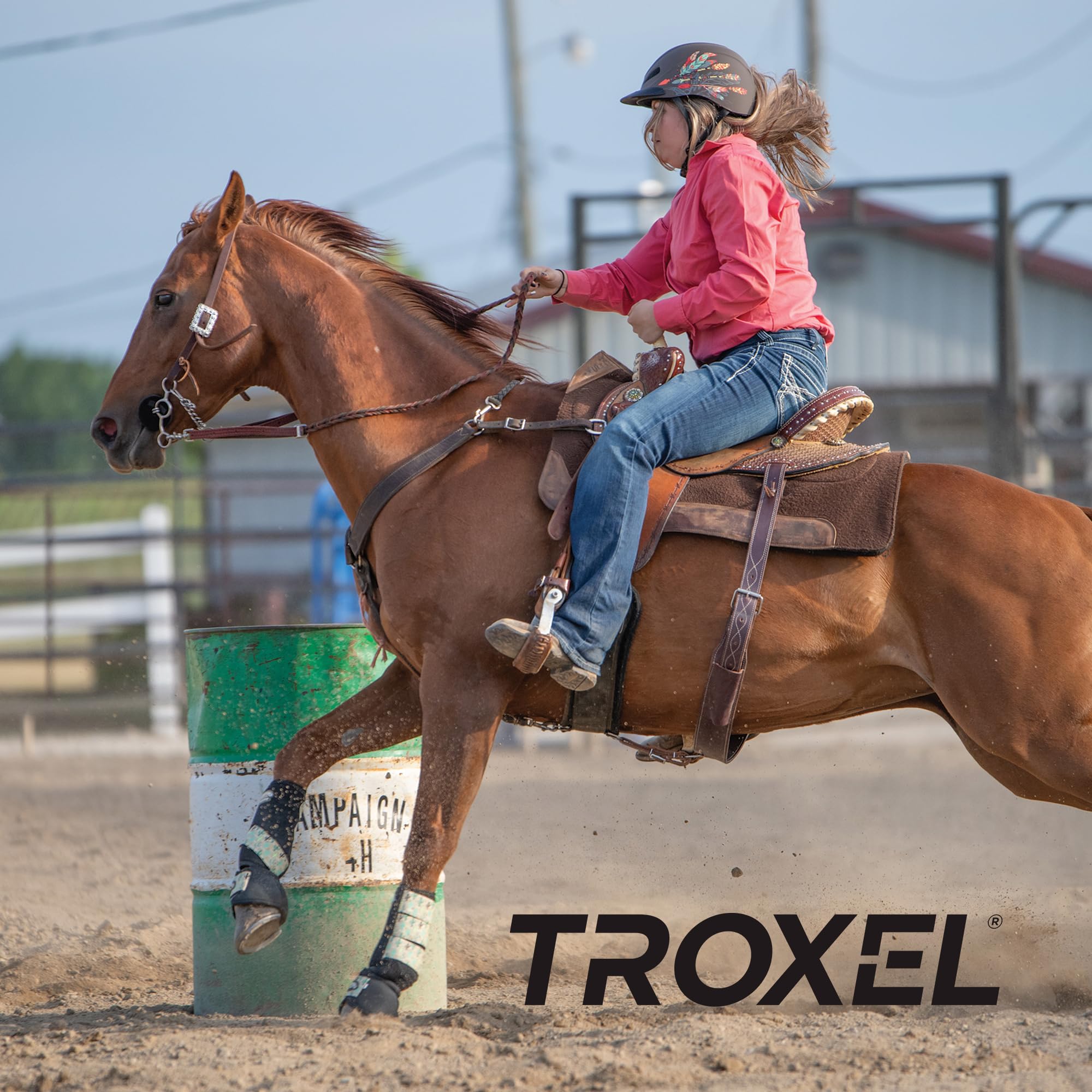 Troxel Rebel Turquoise Rose Horse Riding Helmet for Women - Lightweight & Comfortable Equestrian Safety Gear - Perfect for Trail Riding, Show Jumping & Dressage