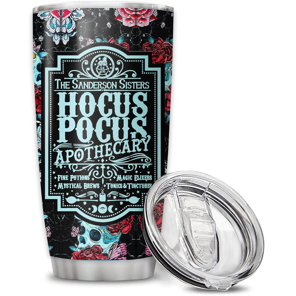 Sanderson Sisters Witches Halloween Tumbler - 20oz/30oz Insulated Vacuum Travel Mug with Lid for Coffee & Tea - Perfect Gift for Women, Sisters & Movie Lovers - Great for Halloween Parties, Office Use & Outdoor Adventures