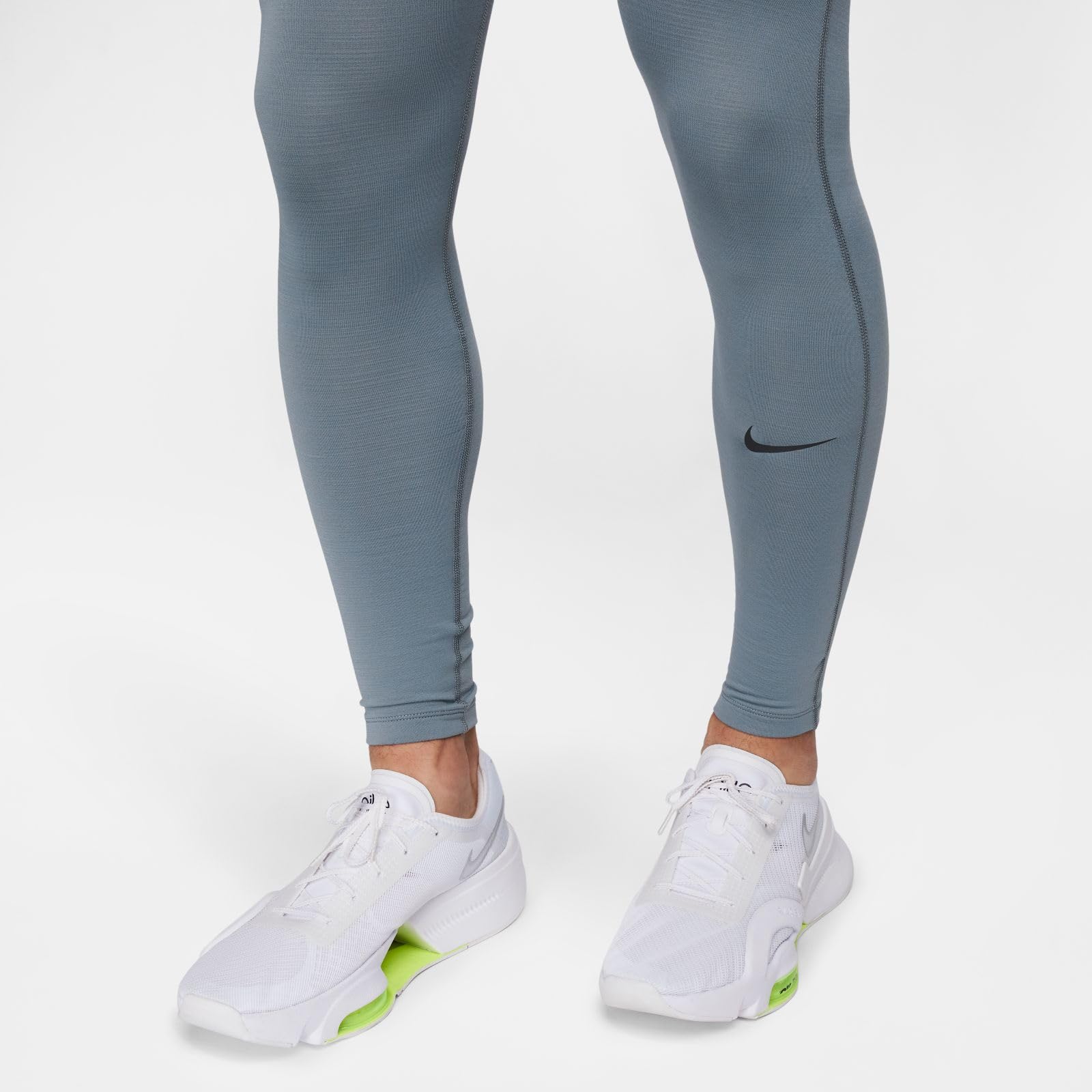 Nike Pro Warm Men's Tights - XL, Smoke Grey/Black for Running & Workouts