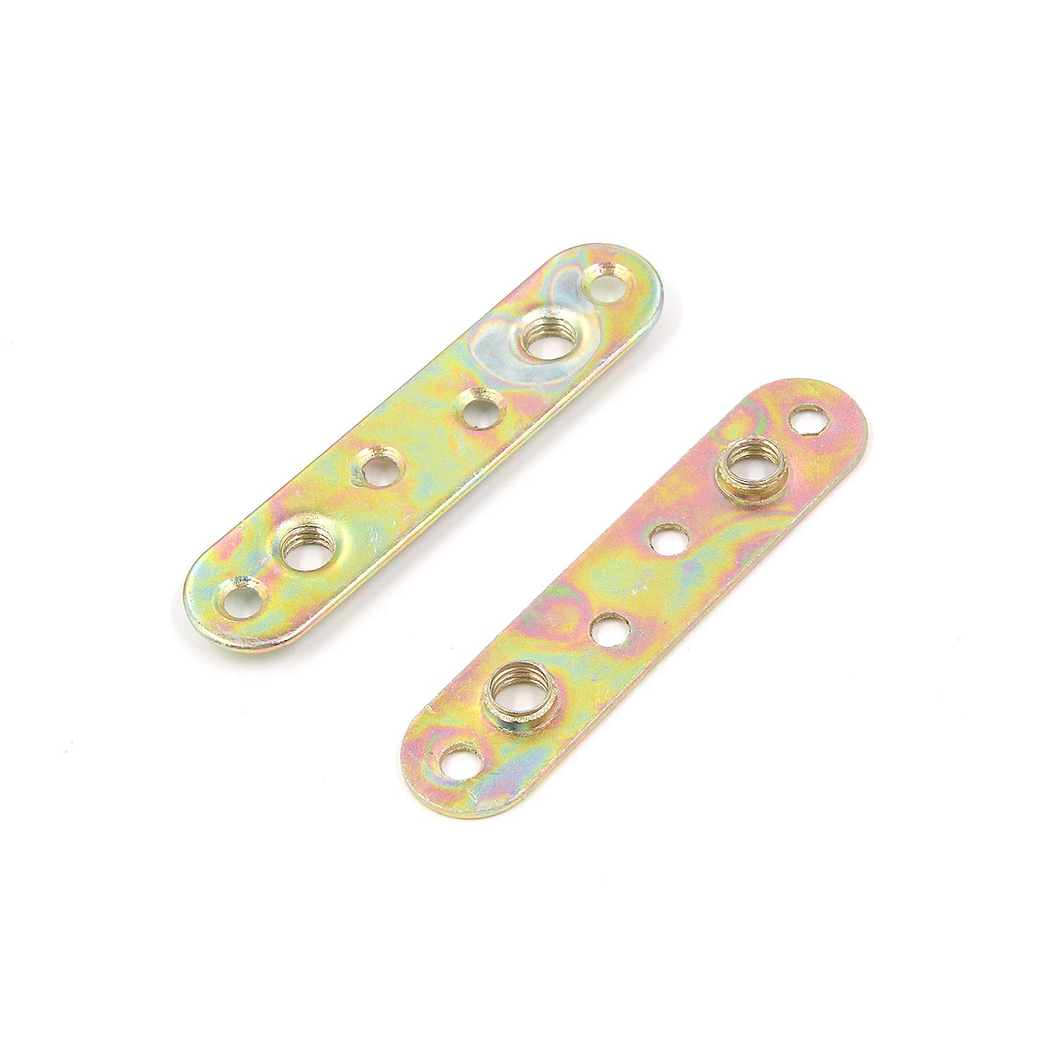 4Pcs Heavy Duty Universal C-Bed Rail Brackets Hinge with 2 Hooks - 90x68mm (3.5x2.7inch) Zinc Finish - for Bed Frames, Headboard & Footboard Installation - Perfect for Bedroom Furniture Assembly and DIY Home Improvement Projects