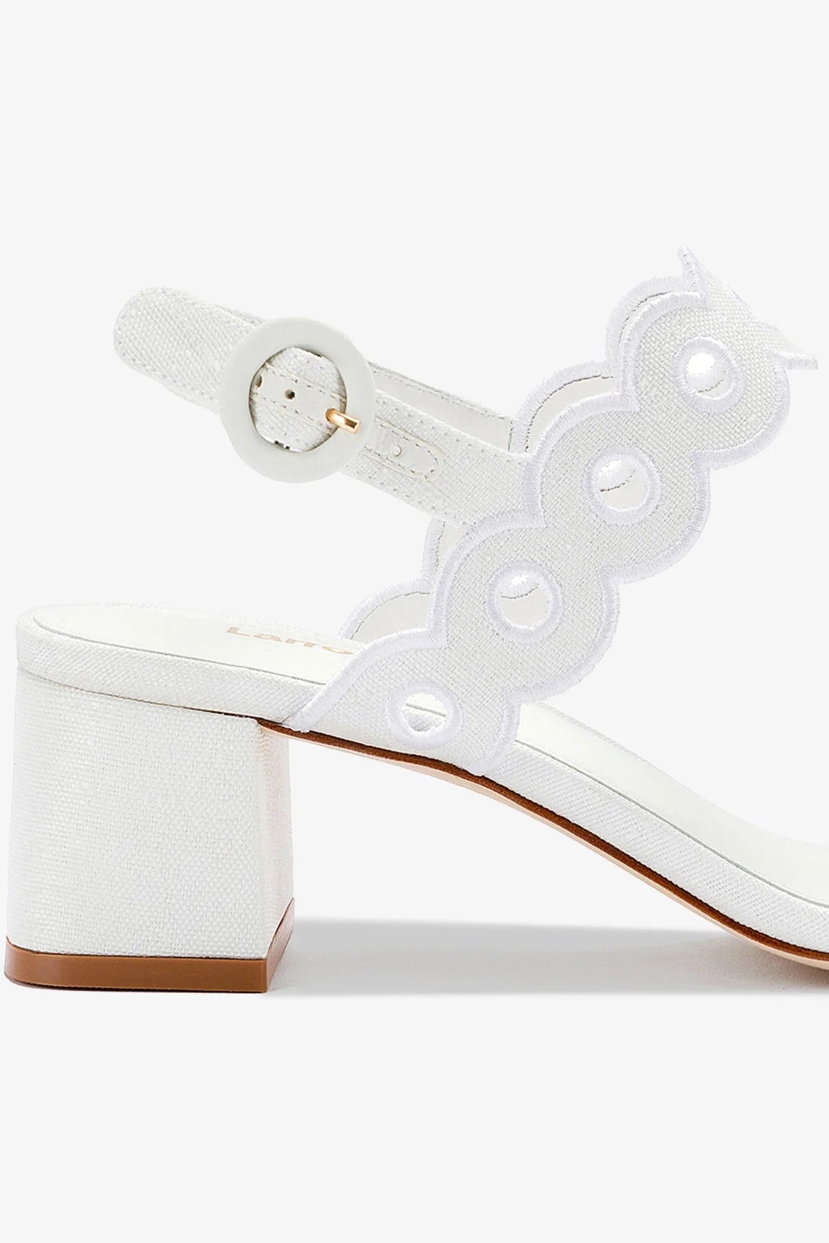 Florence White Raffia Broderie Sandals - Women's Comfortable Embroidered Summer Sandals for Beach, Vacation & Casual Outings