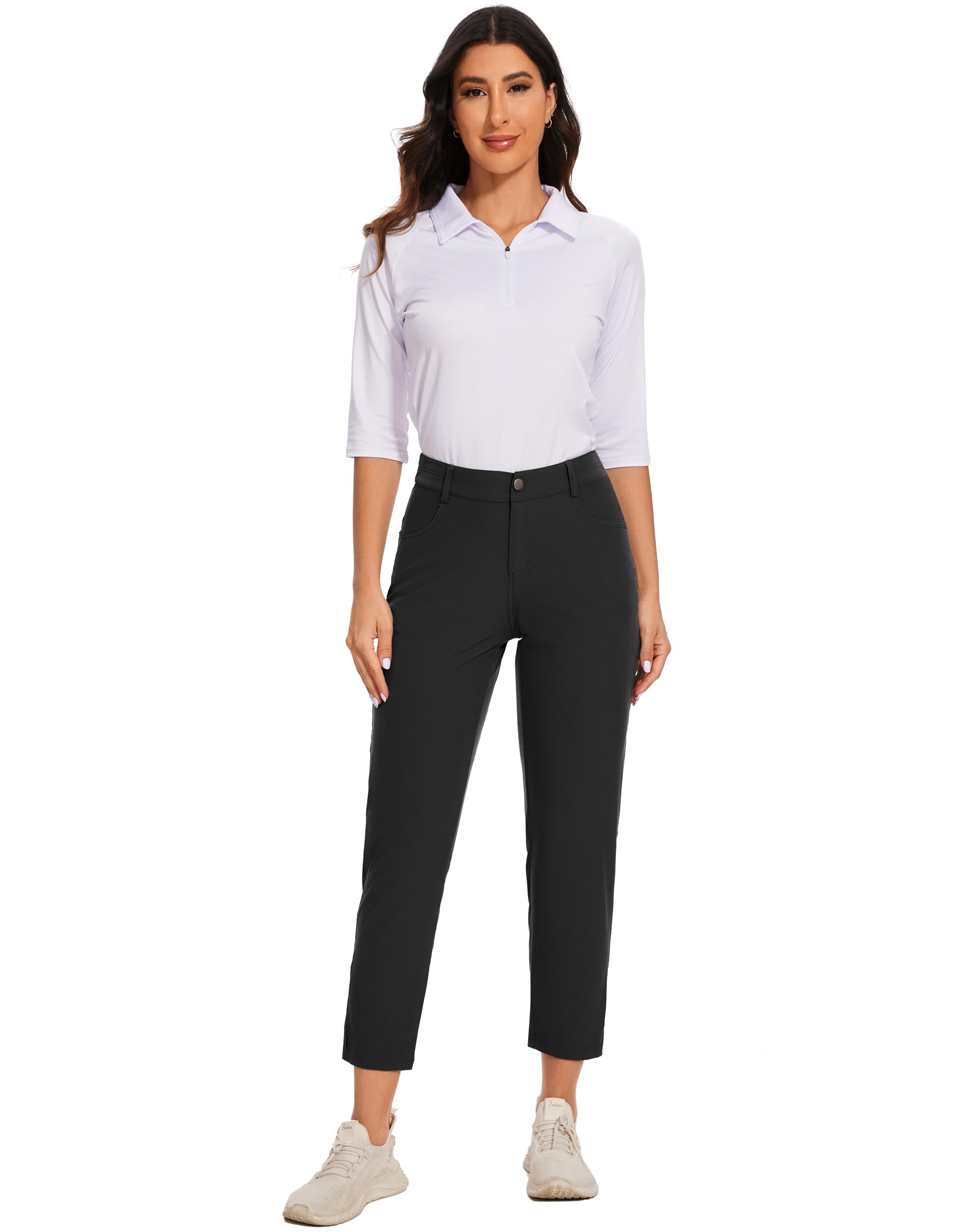 M MOTEEPI Women's 7/8 Golf Pants - Lightweight Stretchy Outdoor Pants with 4 Pockets for Work, Hiking & Travel - Perfect for Golfing, Casual Wear & Active Lifestyles
