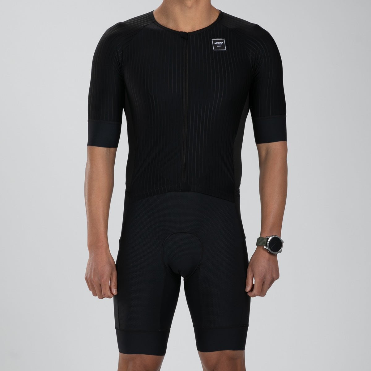 Men's Elite 2.0 Tri Aero FZ Racesuit - Black | High-Performance Motorcycle Racing Suit for Track & Street Riding