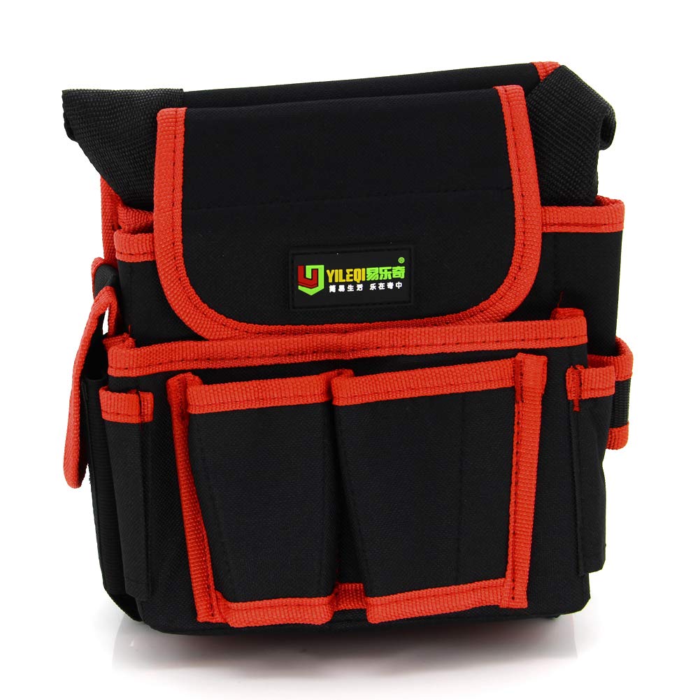 Utoolmart Professional Heavy Duty Oxford Canvas Tool Pouch - Adjustable Work Belt with Waterproof Protective Design (Red) - Ideal for Construction, Carpentry & DIY Projects