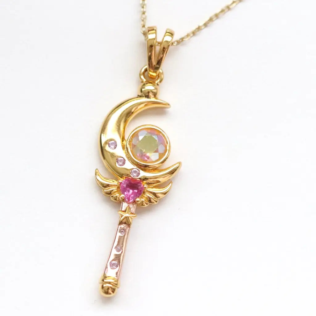 Moon Crystal Pendant Necklace - Natural Gemstone Healing Jewelry for Women - Perfect for Meditation, Yoga & Spiritual Gifts