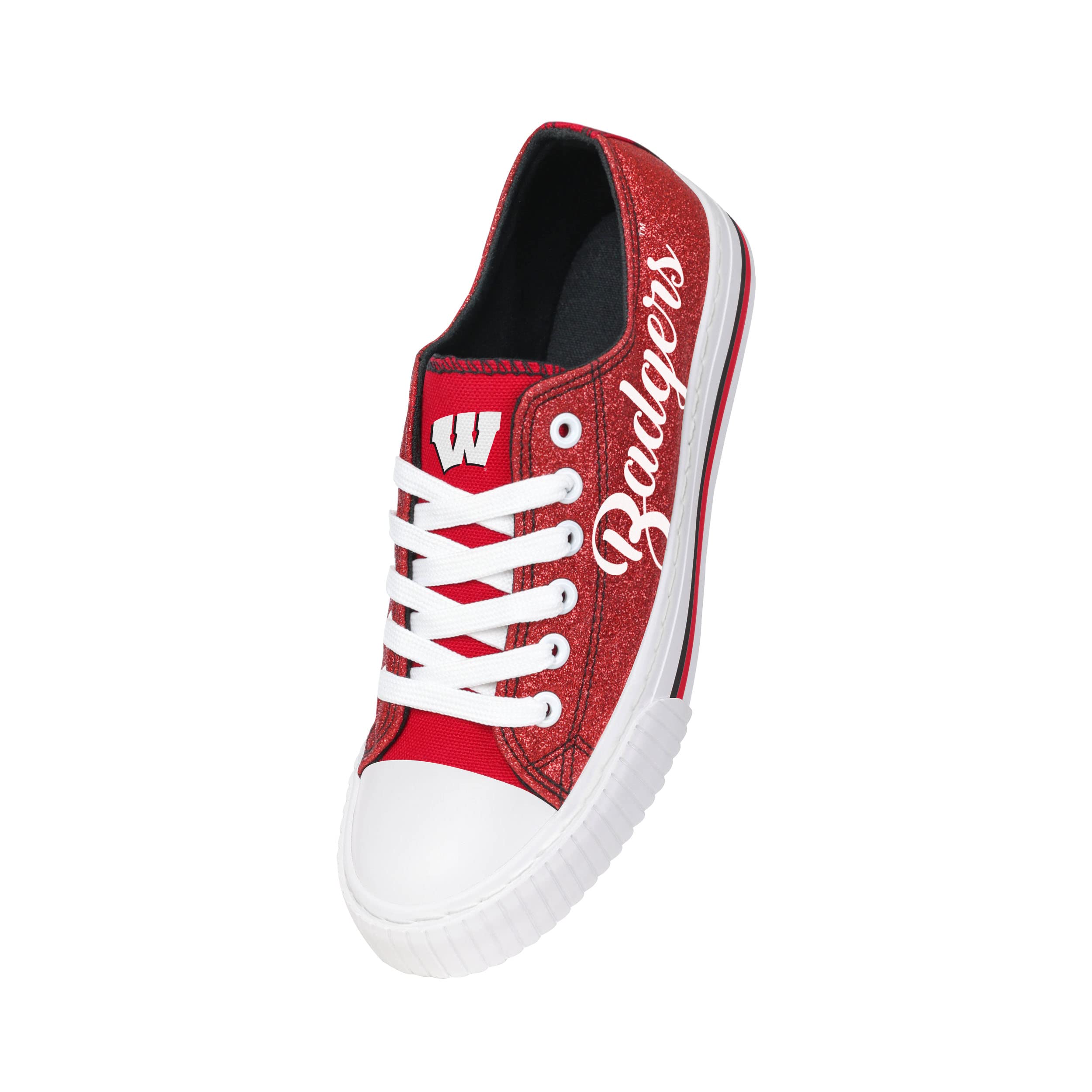 FOCO Women's NCAA College Team Logo Low Top Canvas Sneakers - Comfortable Casual Shoes for School, Sports & Everyday Wear