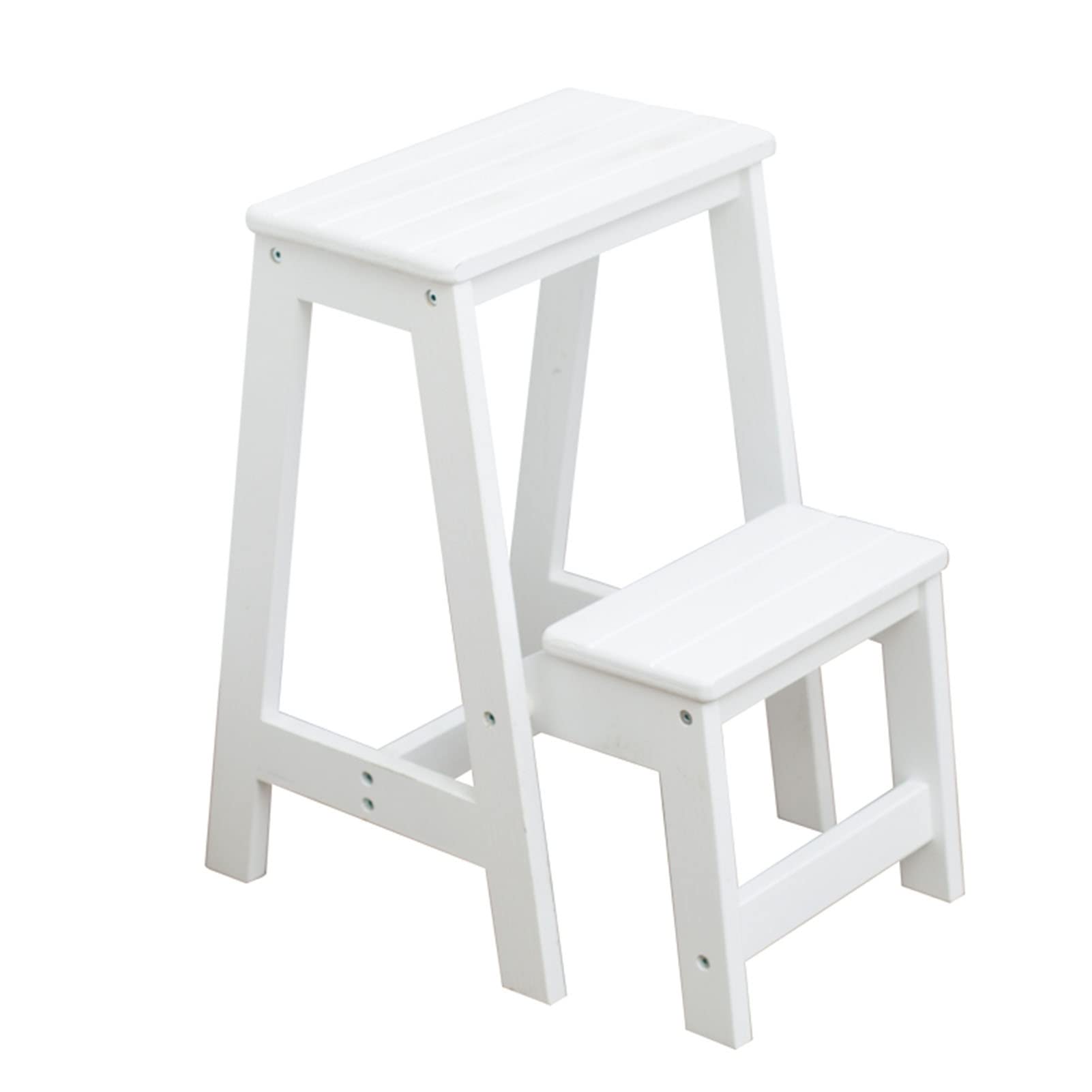 SIGOLY Foldable Wooden Step Stool for Home, 2-Step Ladder Stool with Non-Slip Surface, Lightweight Kitchen Step Stool for Adults & Kids - Perfect for Reaching High Shelves, Bathroom, and Bedroom Storage