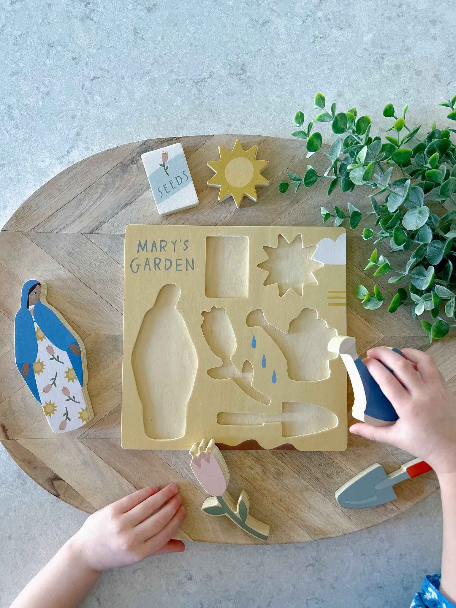 Mary's Garden Wooden Puzzle for Kids - 60 Piece Educational Nature-Themed Jigsaw Puzzle - Perfect for Family Game Night, Classroom Activities & Montessori Learning