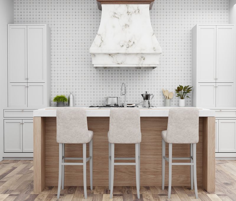 Beige Rounded Dots Stone Mosaic Tile - Peel and Stick Backsplash for Kitchen, Bathroom & Shower Walls