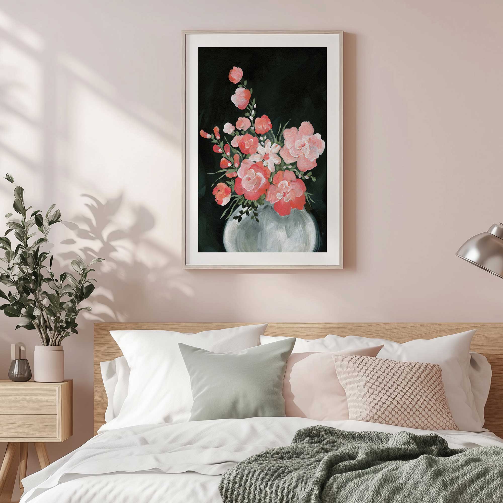 Delicate Coral Blossoms Print - Elegant Floral Wall Art for Home Decor, Living Room, Bedroom & Office