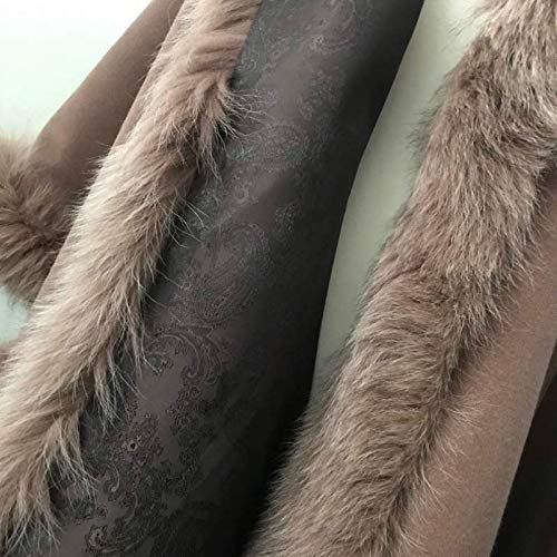 Luxury Brown Women's Winter Coat with Fox Fur Cape Trim - Camel Warm Poncho Jacket with Lining - Tan Heavy Winter Coat for Women | Perfect for Cold Weather, Holiday Outfits & Fashionable Outerwear