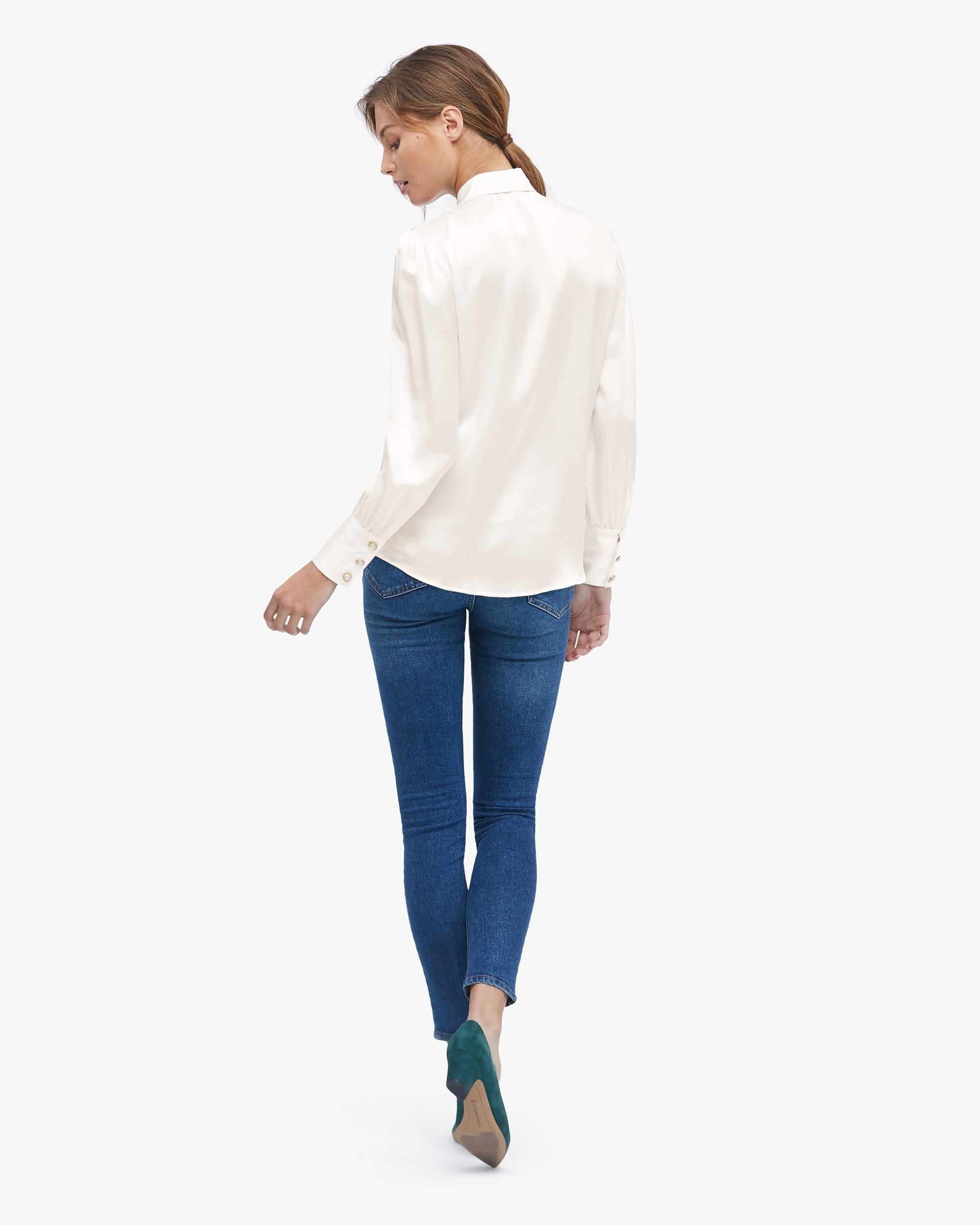 MIM 2 in 1 Silk Shirt for Women - Elegant Blouse & Camisole Set - Soft & Breathable Silk Top for Office, Party & Date Night Outfits